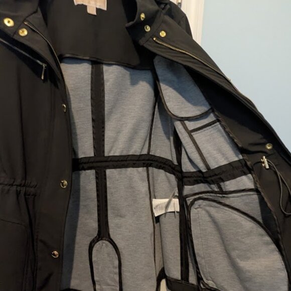 Michael Kors Women's Hooded Anorak Rain Coat (Size Large, Hunter Green) - Picture 9 of 12